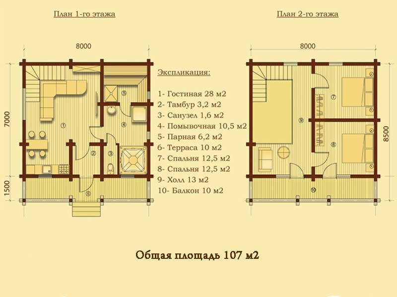 Интерьер бани 6 на 6